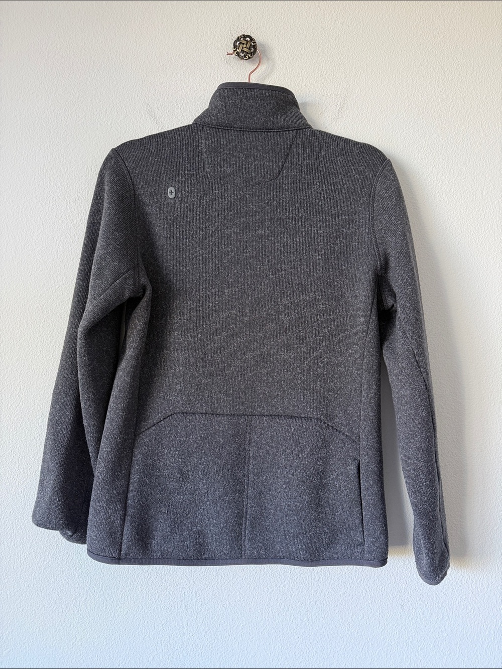 Figs Women Heathered Dark Gray Full-Zip Sweater Jacket - Picture 4 of 11